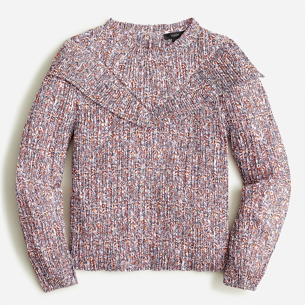 *Like New* J. Crew Crinkle Chiffon V-detail Top in Floral Fields Size: M